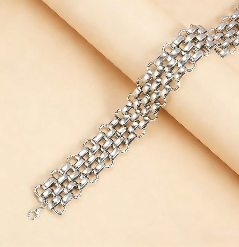 حقل قلادة فاخرة من الفضة المنسوجة: إكسسوار عصري متعدد الاستخدامات على الطراز الأوروبي والأمريكي - Image 3